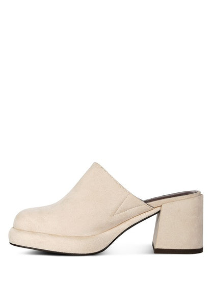 Suede Delaunay Heeled Mule Sandals