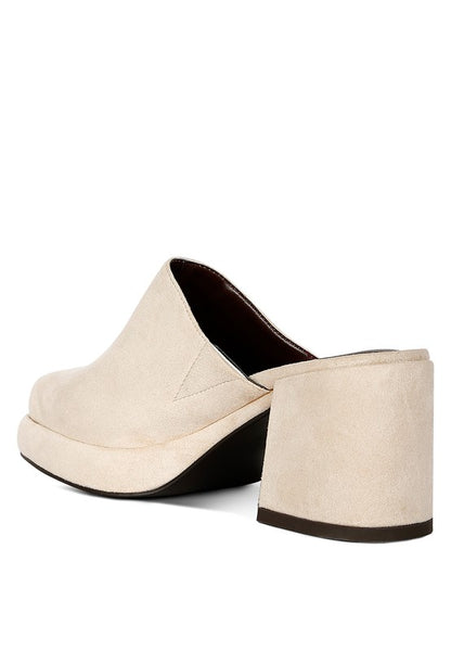 Suede Delaunay Heeled Mule Sandals