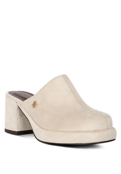 Suede Delaunay Heeled Mule Sandals