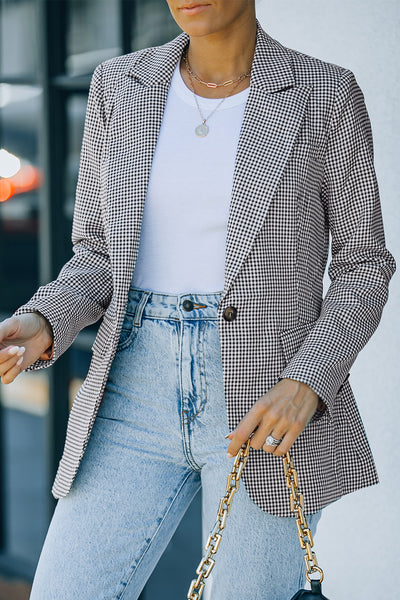 Plaid Cuff Blazer