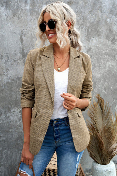 Plaid Cuff Blazer