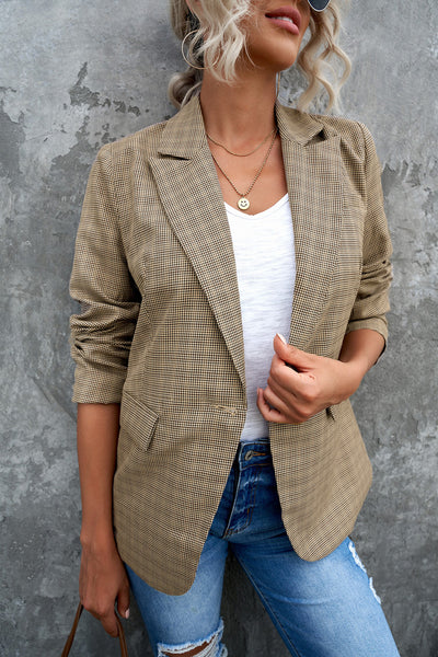 Plaid Cuff Blazer