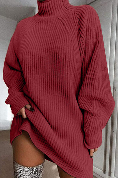 Dropped Shoulder Sweater Dress