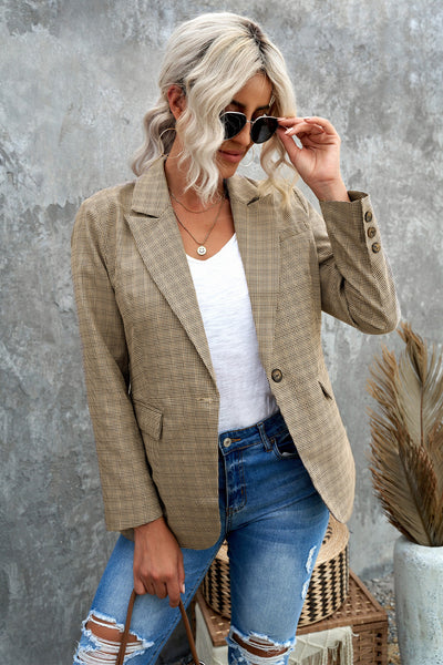 Plaid Cuff Blazer